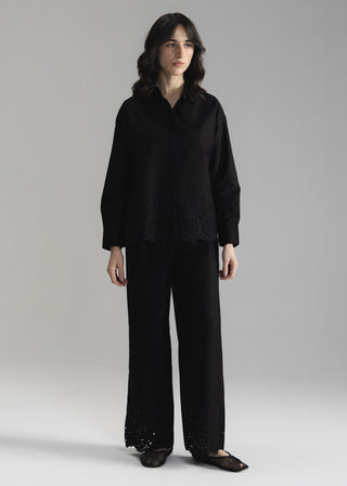 Schiffli Button Down Shirt- WS26-18