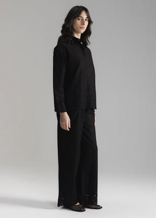 Schiffli Button Down Shirt- WS26-18