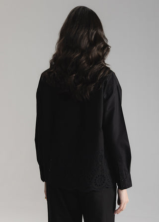 Schiffli Button Down Shirt- WS26-18