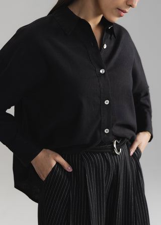 Linen Blend Button Down Shirt-WS26-07