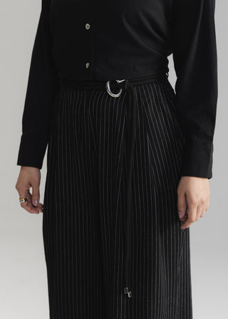 Striped Linen Pants with Belt- WS26-11