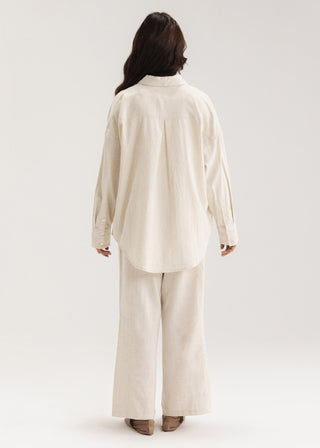 Linen Blend Button Down Shirt- WS26-08