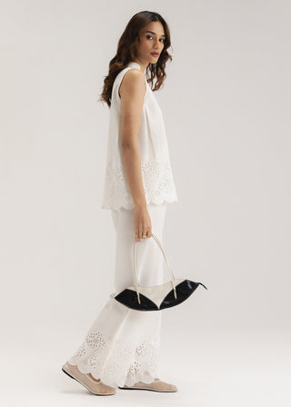 Schiffli Sleeveless Shirt- WS26-03
