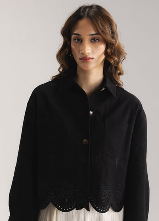 Schiffli Denim Jacket- WS26-21