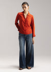Button Down Shirt with Gathers at Waist- WS26-84