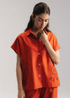 Schiffli Button Down Shirt- WS26-89