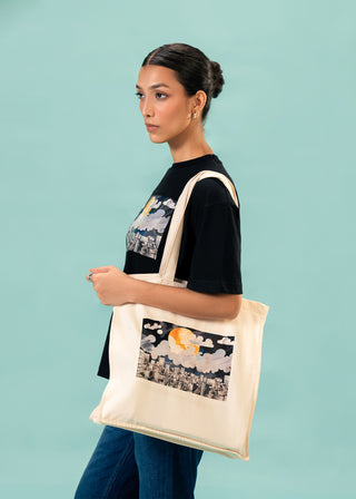 Tote Bag – Moon Over Metropolis by Minhas Alee – WS25-240 for Women – Art Board 01 Collection | KOA | Shop Online