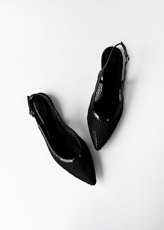 Mesh slingback flats