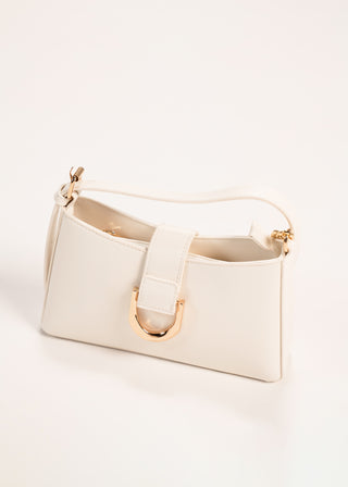 Mini shoulder bag with metallic clasp