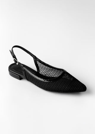 Mesh slingback flats