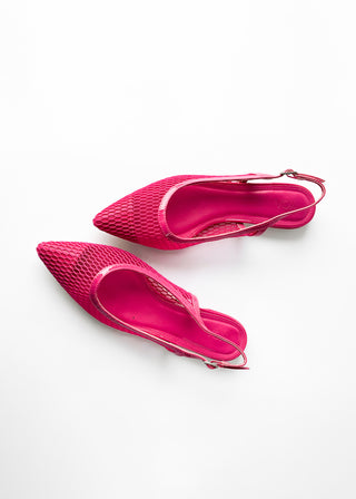 Mesh slingback flats