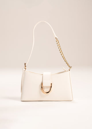 Mini shoulder bag with metallic clasp