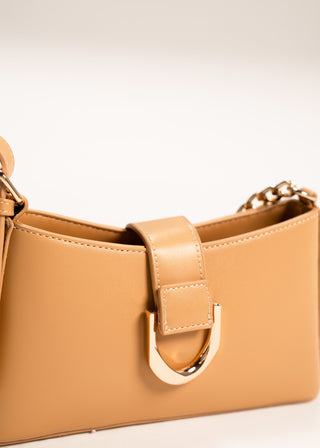 Mini shoulder bag with metallic clasp