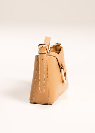 Mini shoulder bag with metallic clasp