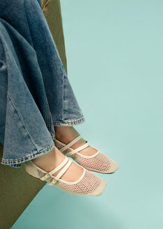 Mesh Mary Jane flats
