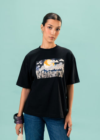T-Shirt – Moon over Metropolis by Minhas Alee – WS25-215 for Women – Art Board 01 Collection | KOA | Shop Online