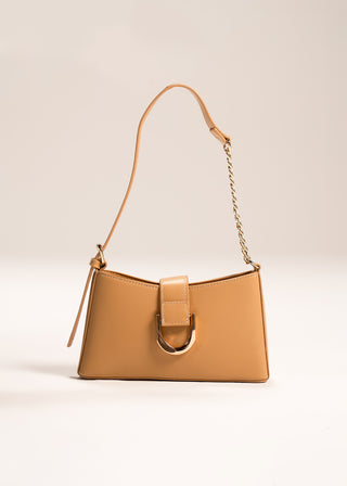 Mini shoulder bag with metallic clasp
