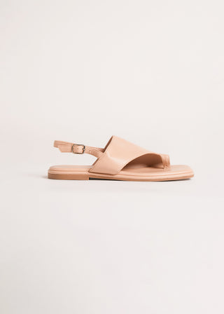 Wide strap toe ring sandal