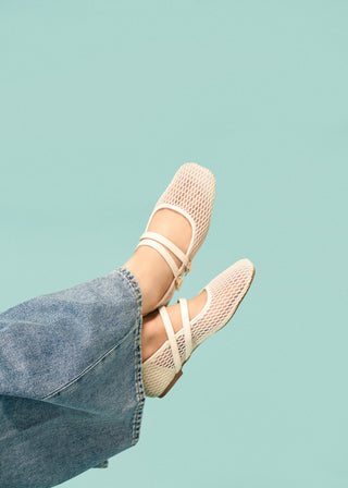 Mesh Mary Jane flats