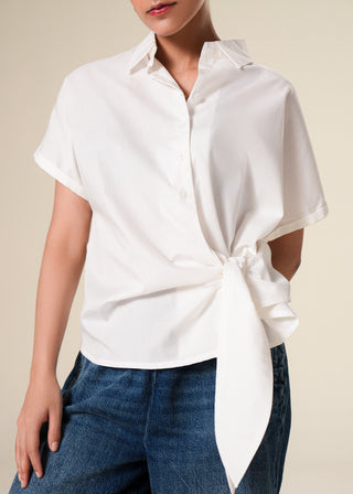 Loose Tie-Front Shirt