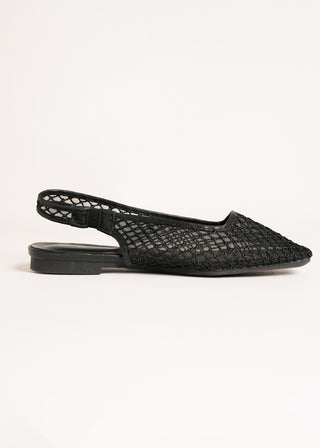 Mesh slingback pointed flats