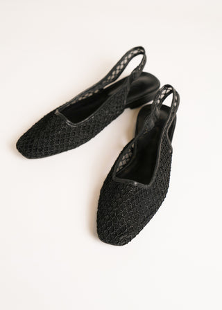 Mesh slingback pointed flats
