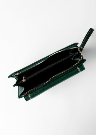 STITCHED FLAP WALLET WITH WRISTLET