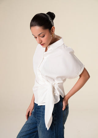 Loose Tie-Front Shirt