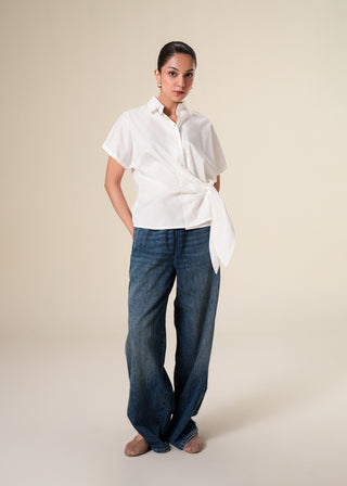 Loose Tie-Front Shirt