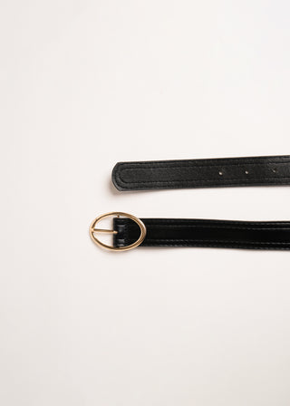 Round metal buckle belt strap