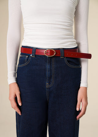 Round metal buckle belt strap
