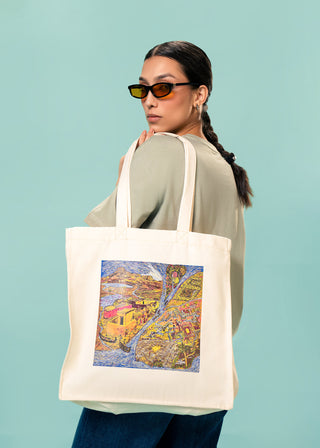 Tote Bag – Echoes of the Indus by Saniah Umer – WS25-242 for Women – Art Board 01 Collection | KOA | Shop Online