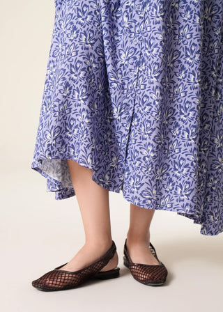 Mesh slingback pointed flats
