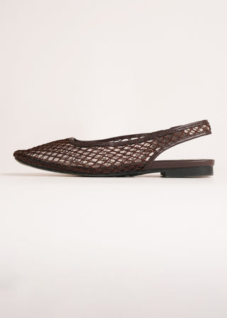Mesh slingback pointed flats