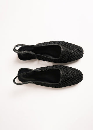 Mesh slingback pointed flats
