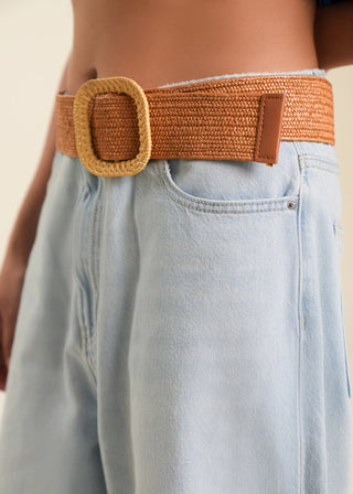 Woven buckle belt strap