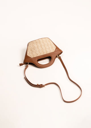 WOVEN TEXTURE TOP-HANDLE BAG