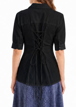 Cinched Waist Button Down Shirt- WS26-240