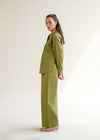 Wide-leg Linen blend Trousers- WS25-169