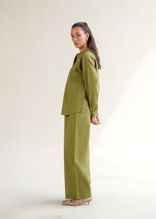 Wide-leg Linen blend Trousers