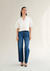 Cropped V-Neck Shirt- WS25-199