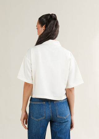 Cropped V-Neck Shirt