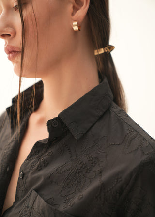 Embroidered Cotton Button-Down Shirt