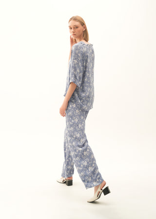 Printed Wide-Leg Trouser