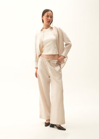 Wide-leg Linen blend Trouser