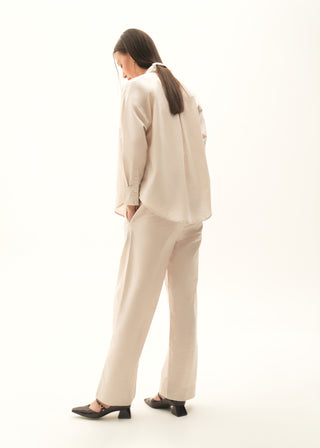 Wide-leg Linen blend Trouser