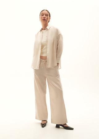 Wide-leg Linen blend Trouser