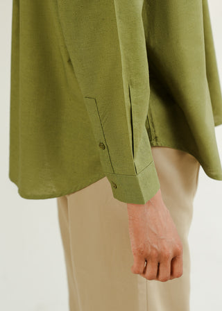 V-Neck Pleated Shirt
