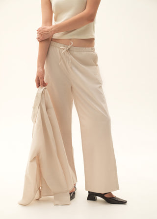 Wide-leg Linen blend Trouser