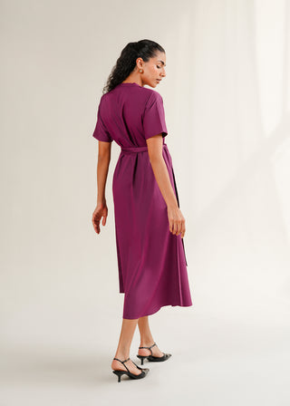 Belted V-Neck Dress